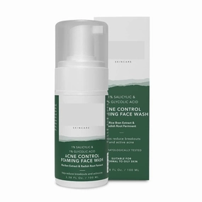 Acne Foaming F.ace Wa.sh- Acne Control Face Wash with 1% Salicylic Acid, 1% Glycolic Acid- Daily Exfoliating Face Wash- Controls Oil, checks Open Pores & Removes Dead Skin Cells- 100ML