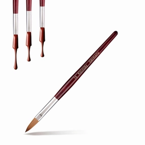 Acrylic Nail Brush 100% Kolinsky Acrylic Brushes for Nails Size 16 Oval Crimped Shaped Nail Brushes for Acrylic Application Mahogany Handle Professional Nail Art Powder Brush Manicure Tool
