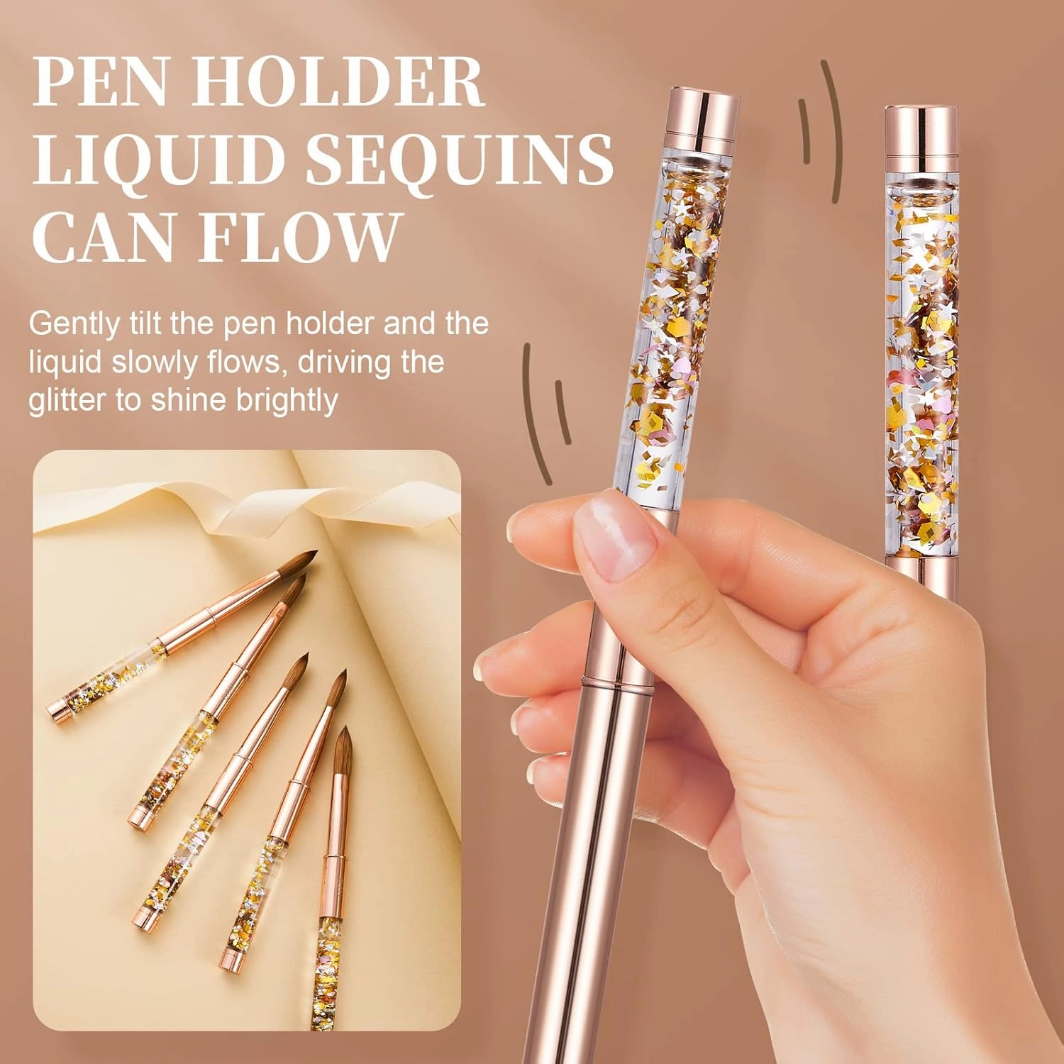 Acrylic Nail Brush Size 14,KEMEISI 100% Pure Kolinsky Nail Art Brushes Sturdy Handle Oval Shaped Acrylic Powder Nail Design Tools for Professional Manicure DIY Home Salon (Gold)