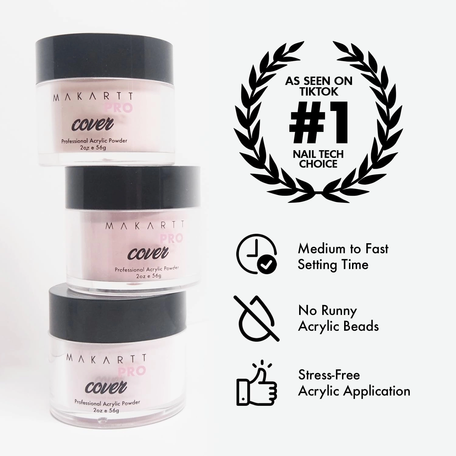 Acrylic Nail Powder 2oz –Rose Quartz Cover Powder for Nail Extensions, Ideal for Professional Nail Technicians