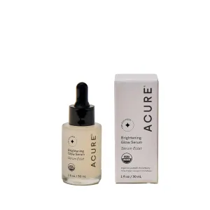 Acure Brightening Glowing Serum - Revitalize & Hydrate Face & Neck - Argan Oil, Pumpkin & Cranberry - Antioxidant Protection for All Skin Types- All Natural Hydrating Formula - 100% Vegan, 1 Fl Oz