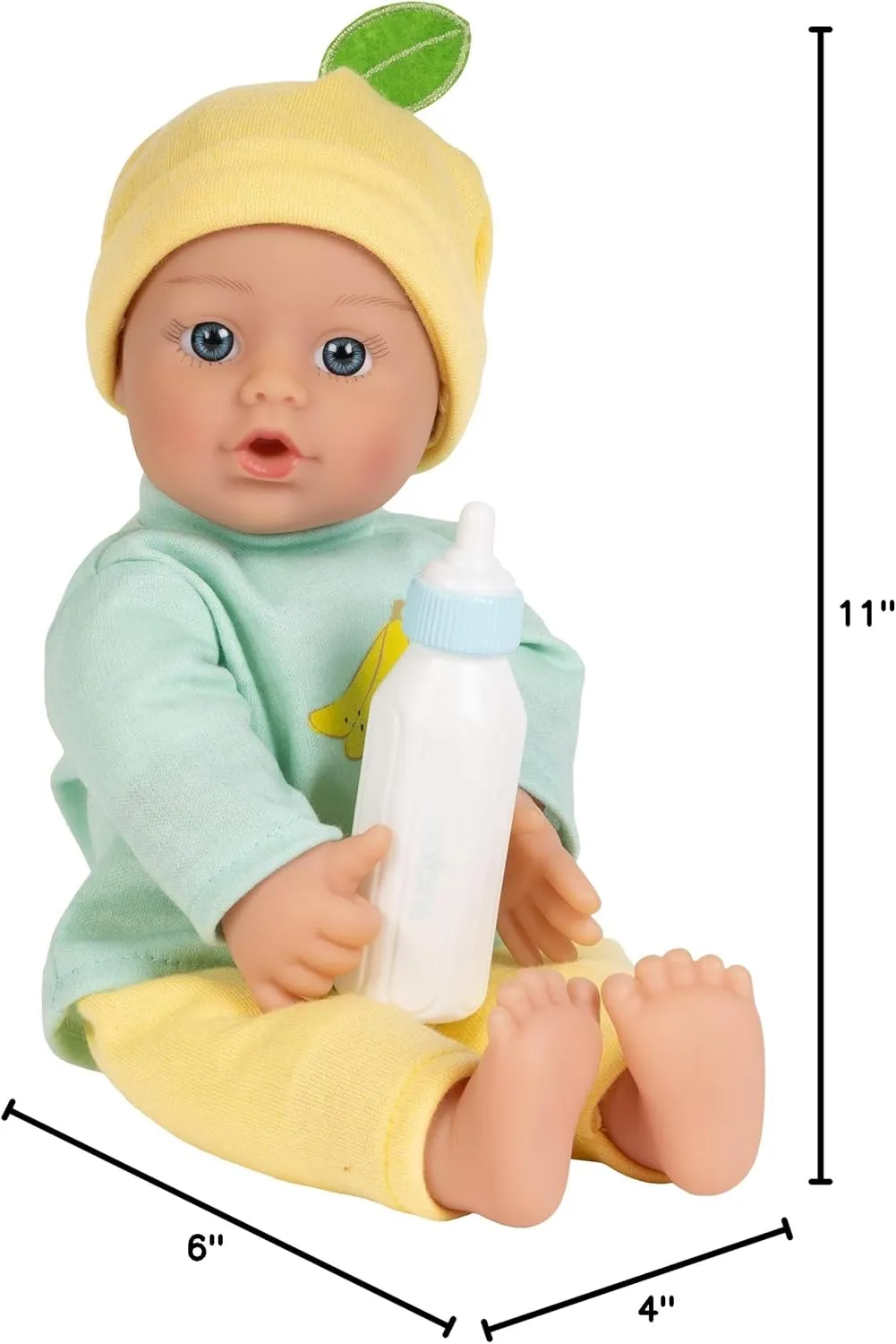 Adora Sweet Baby - 11” Soft & Cuddly Baby Doll, Realistic Features, Gentle Scent, Machine Washable, Lightweight & Easy to Hold | Adorable Playmate (Banana)