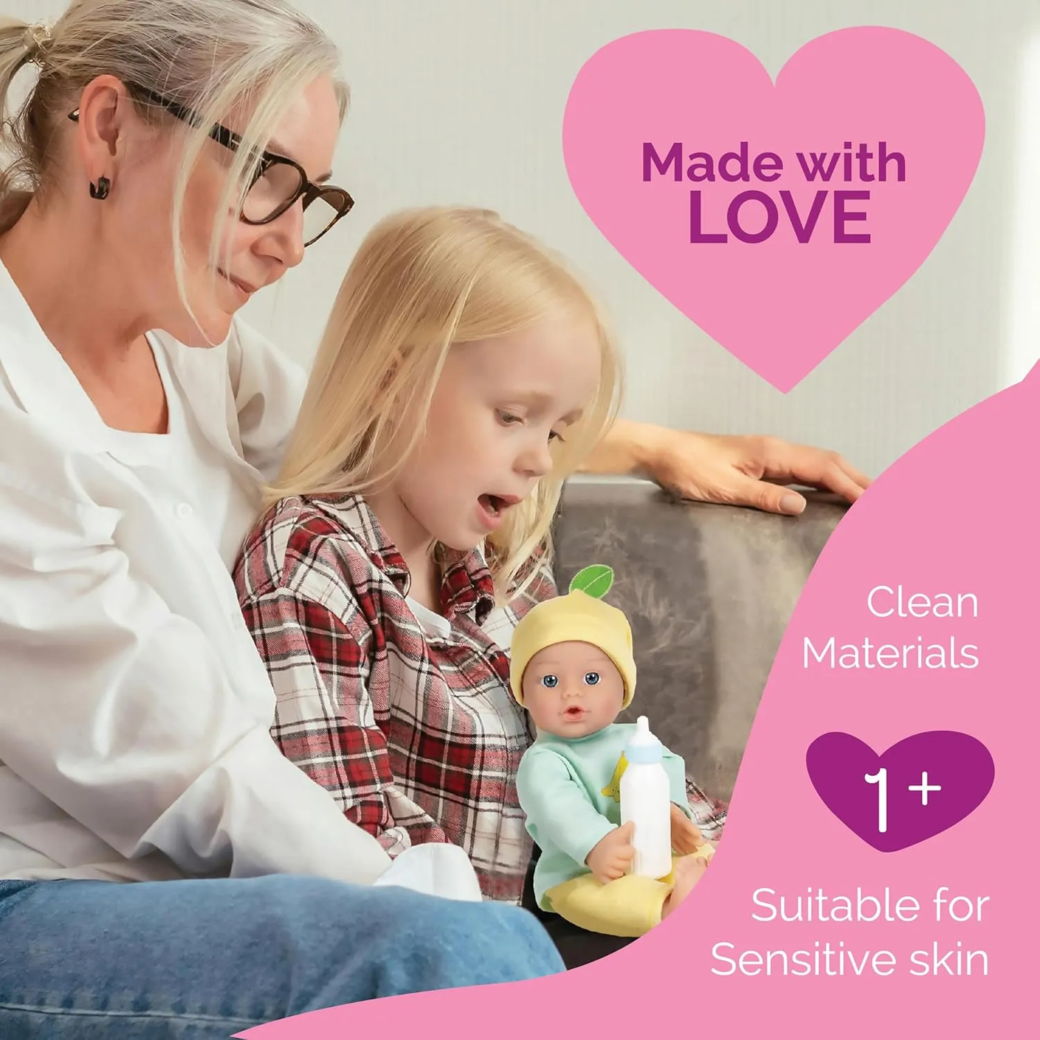 Adora Sweet Baby - 11” Soft & Cuddly Baby Doll, Realistic Features, Gentle Scent, Machine Washable, Lightweight & Easy to Hold | Adorable Playmate (Banana)