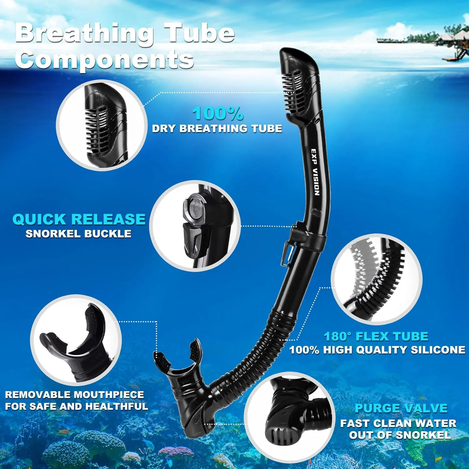 Adult Pano 3 Scuba Diving Mask, Tempered Glass Snorkel Mask Anti-Fog Swim Mask No Leakage Swim Goggles with Nose Cover Snorkeling Gear for Snorkeling, Freediving, Swimming