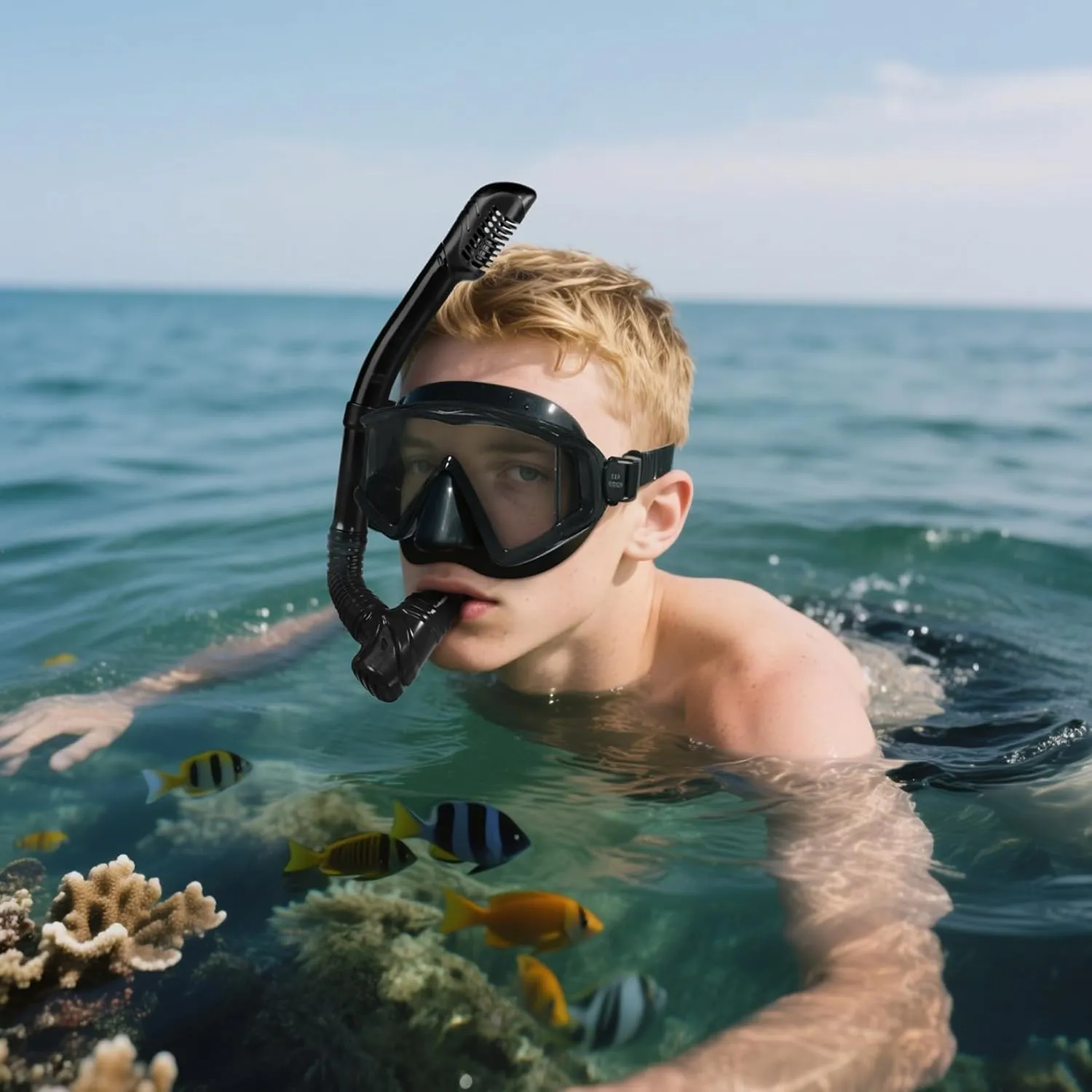 Adult Pano 3 Scuba Diving Mask, Tempered Glass Snorkel Mask Anti-Fog Swim Mask No Leakage Swim Goggles with Nose Cover Snorkeling Gear for Snorkeling, Freediving, Swimming