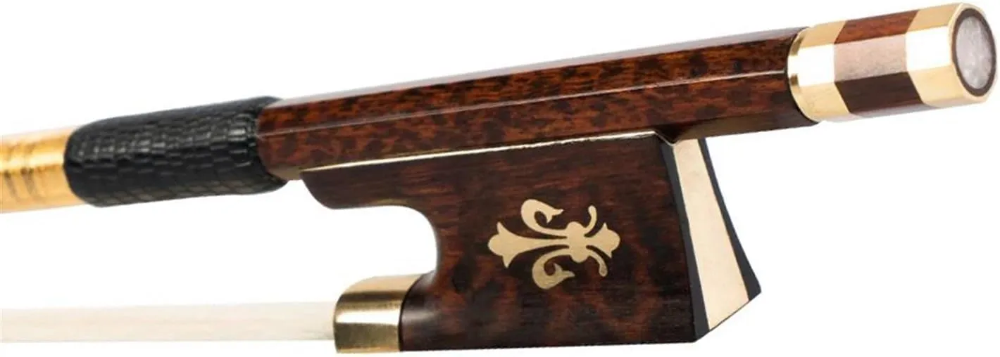 Adult violin bow Serpentine Wood Violin Bow With Serpentine Wood Fleur-de-lis Decoration Gilded Violin Bow Natural Bow Hair