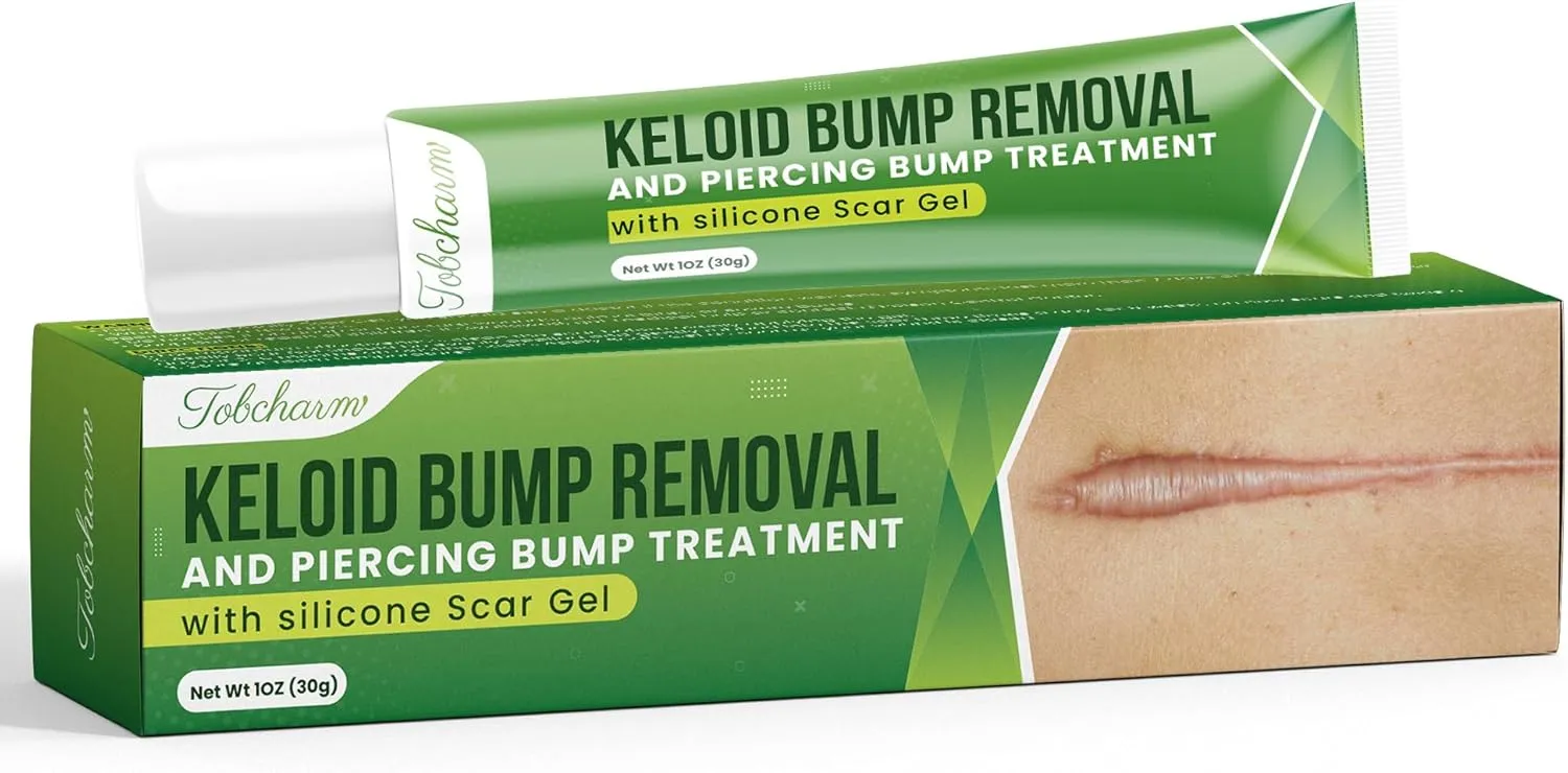 Advanced Keloid Bump Removal Gel: Silicone Keloid Scar Removal Cream for Scars from Piercing, Surgical Marks, Acne, and Burns, Keloid Treatment for Ears, Face, and Body with Healing Formula 30g