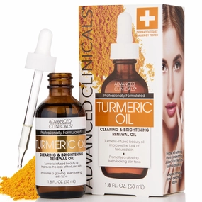 Advanced Clinicals Turmeric Oil Serum For Face | Facial Skin Care Serum With Jojoba   Coconut Oil To Improve Appearance Of Dark Spots & Uneven Skin Tone | Antioxidant Dry Skin Moisturizer, 1.8 Fl Oz