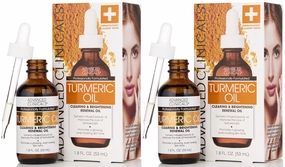 Advanced Clinicals Turmeric Oil Serum For Face | Facial Skin Care Serum With Jojoba   Coconut Oil To Improve Appearance Of Dark Spots & Uneven Skin Tone | Antioxidant Dry Skin Moisturizer, 2-Pack