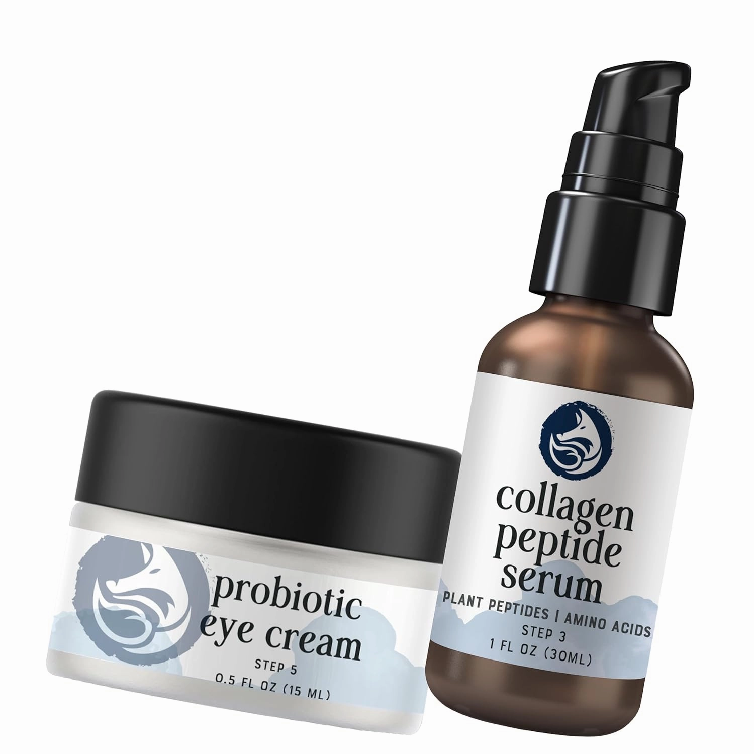 Age-Defying Eye Cream and Face Serum Bundle of Probiotic Eye Cream & Peptide Collagen Serum