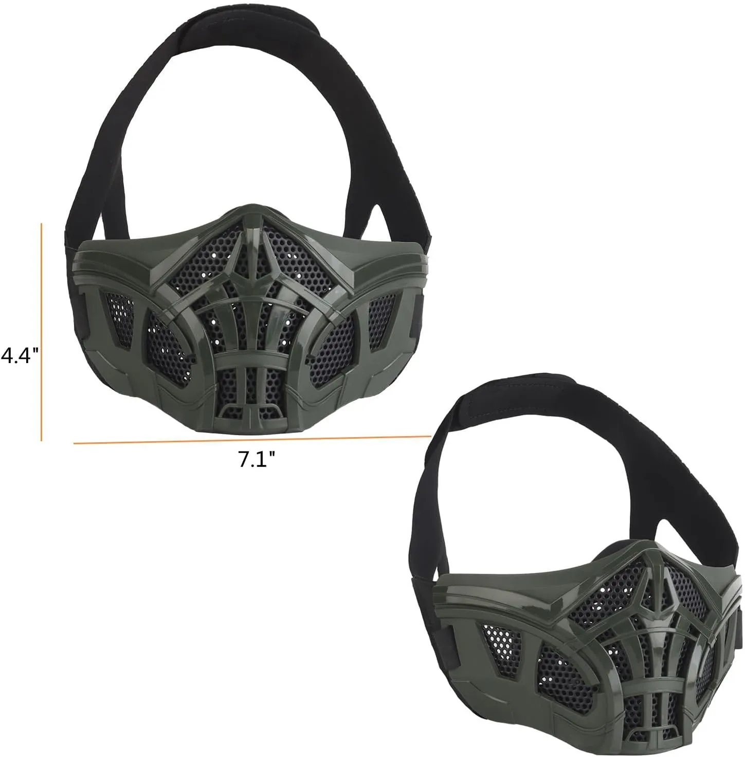 Airsoft Half Face Masks, Half Lower Steel Mesh Airsoft Protective Gear Breathable Silicone Lining Mesh Cover for Adult Men Women BBS Airsoft Shooting CS Survival Games