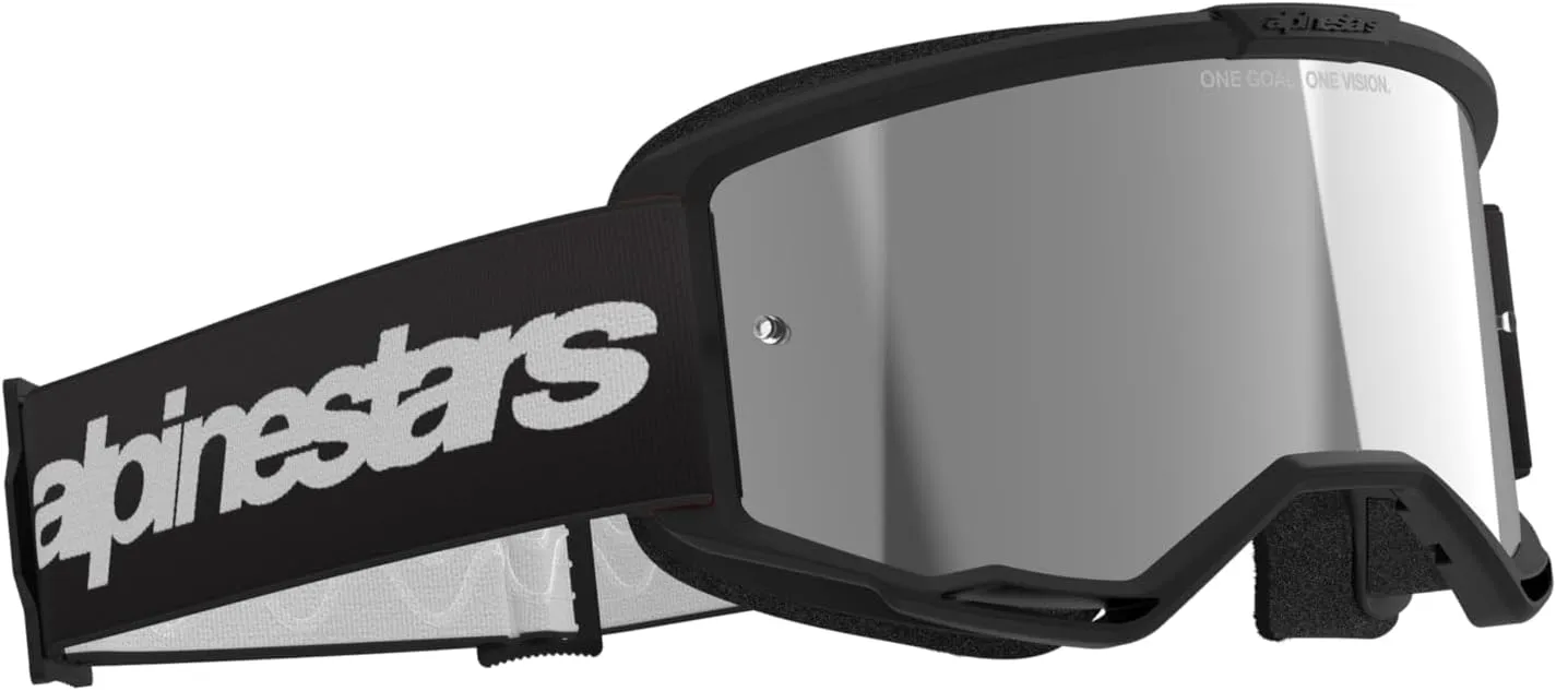 Alpinestars Vision 3 MX ATV MTB Off Road Goggle (Black - Mirror Silver Lens)