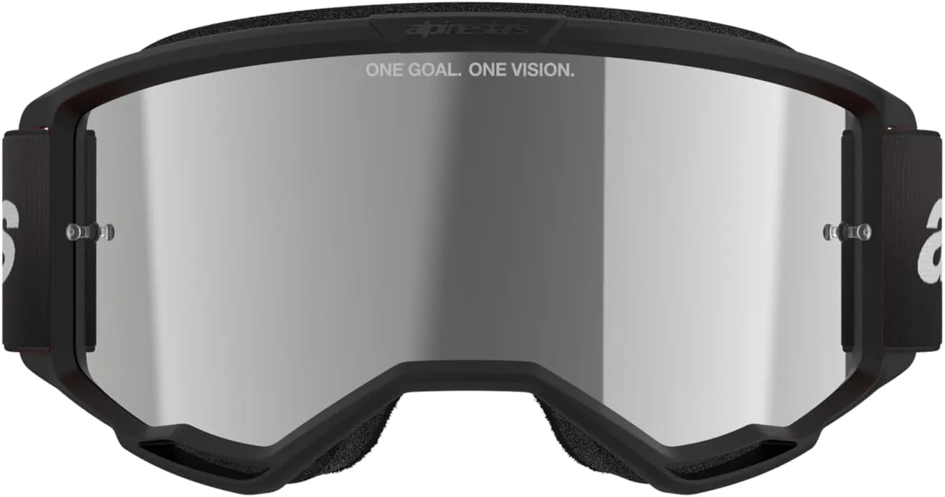 Alpinestars Vision 3 MX ATV MTB Off Road Goggle (Black - Mirror Silver Lens)