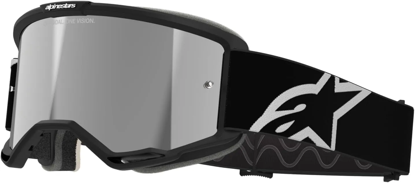 Alpinestars Vision 5 MX ATV MTB Off Road Goggle (Black - Mirror Silver Lens)