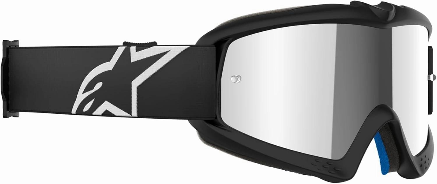 Alpinestars Vision Youth MX ATV MTB Off Road Goggle (Black - Mirror Silver Lens)