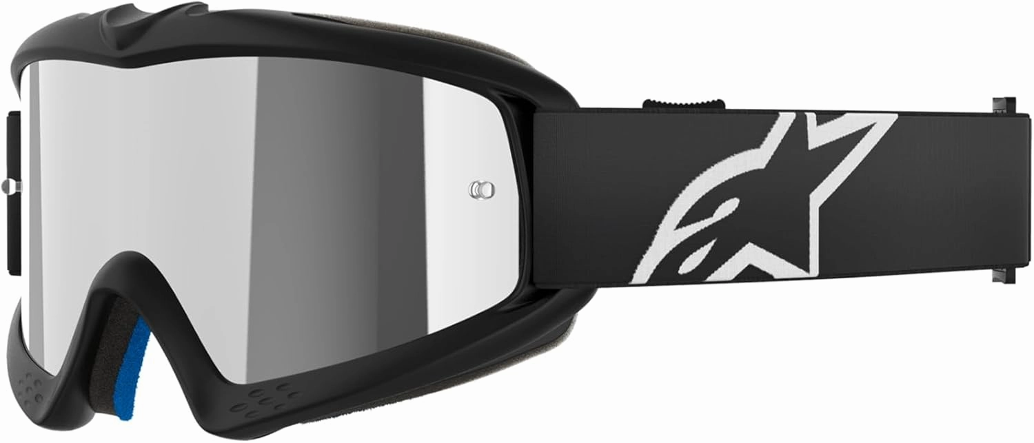 Alpinestars Vision Youth MX ATV MTB Off Road Goggle (Black - Mirror Silver Lens)