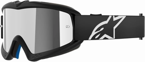 Alpinestars Vision Youth MX ATV MTB Off Road Goggle (Black - Mirror Silver Lens)