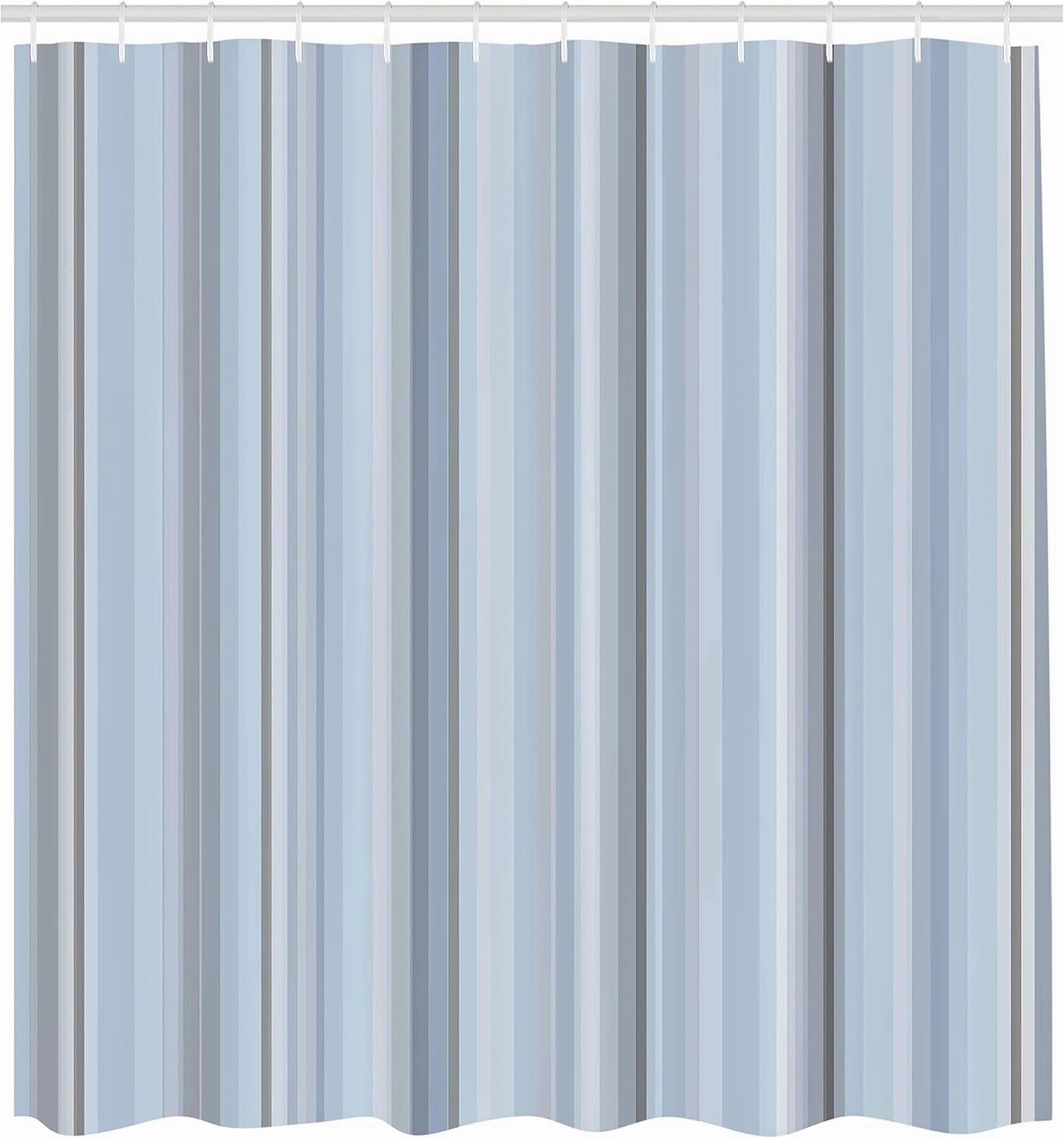 Ambesonne Stripes Shower Curtain, Abstract Ocean Inspired Palette Lines Geometrical Image Illustration, Cloth Fabric Bathroom Decor Set with Hooks, 69" W x 70" L, Pale Blue
