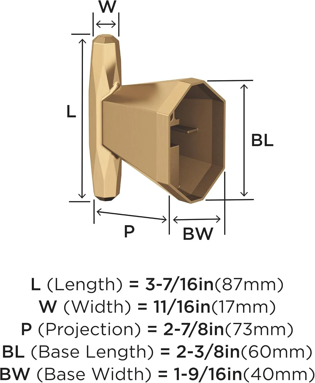 Amerock BH36040CZ | Champagne Bronze Single Robe Hook | 3-7/16 in. (87 mm) Length Towel Holder | St. Vincent | Towel Hook for Bathroom | Bathroom Hardware | Bath Accessories