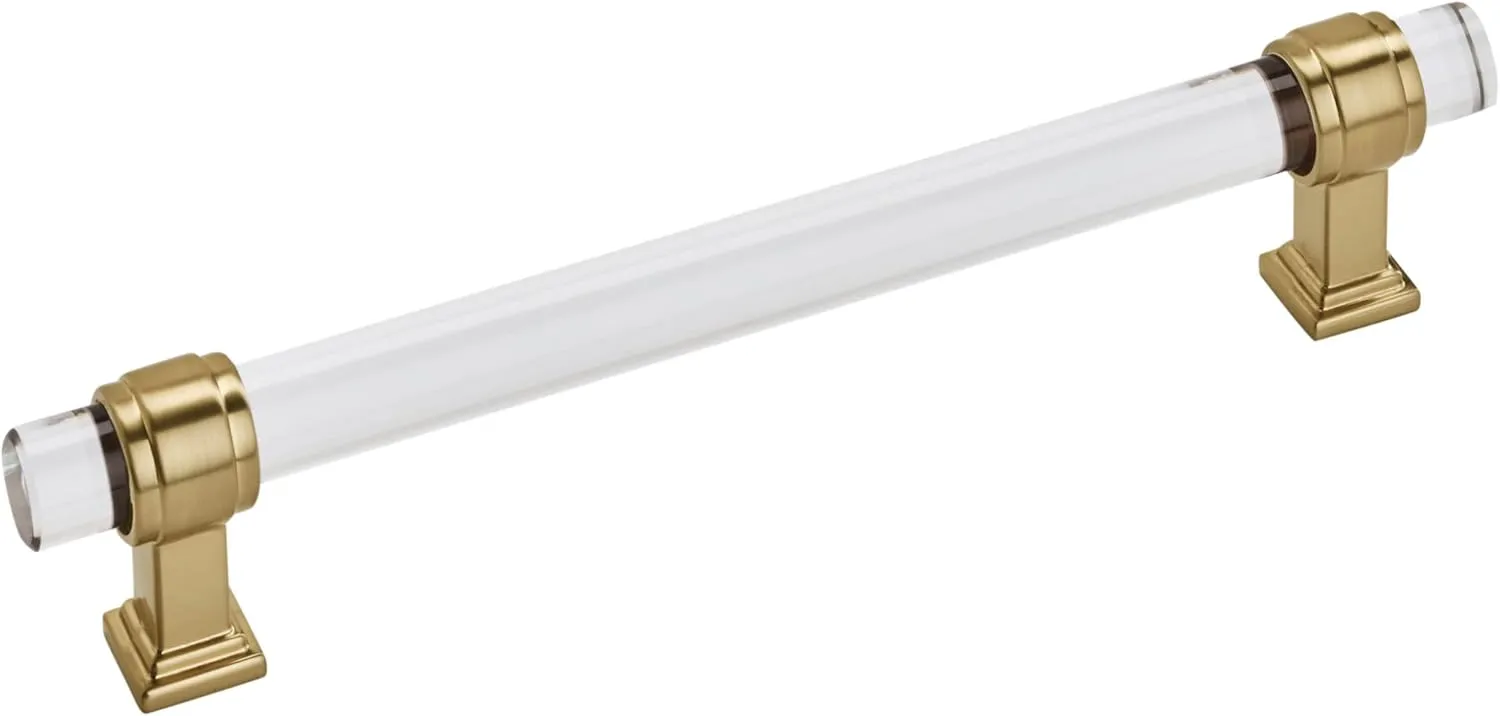 Amerock | Cabinet Pull | Clear/Champagne Bronze | 6-5/16 inch (160 mm) Center to Center | Glacio | 1 Pack | Drawer Pull | Drawer Handle | Cabinet Hardware