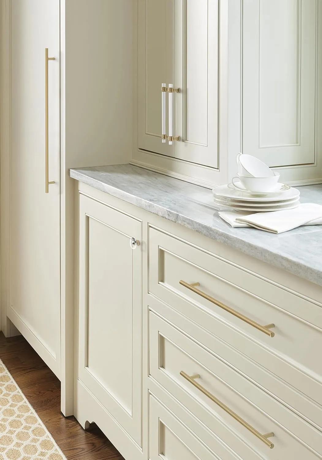 Amerock | Cabinet Pull | Clear/Champagne Bronze | 6-5/16 inch (160 mm) Center to Center | Glacio | 1 Pack | Drawer Pull | Drawer Handle | Cabinet Hardware