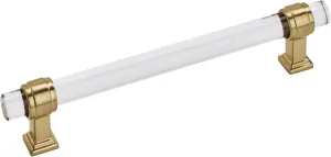 Amerock | Cabinet Pull | Clear/Champagne Bronze | 6-5/16 inch (160 mm) Center to Center | Glacio | 1 Pack | Drawer Pull | Drawer Handle | Cabinet Hardware