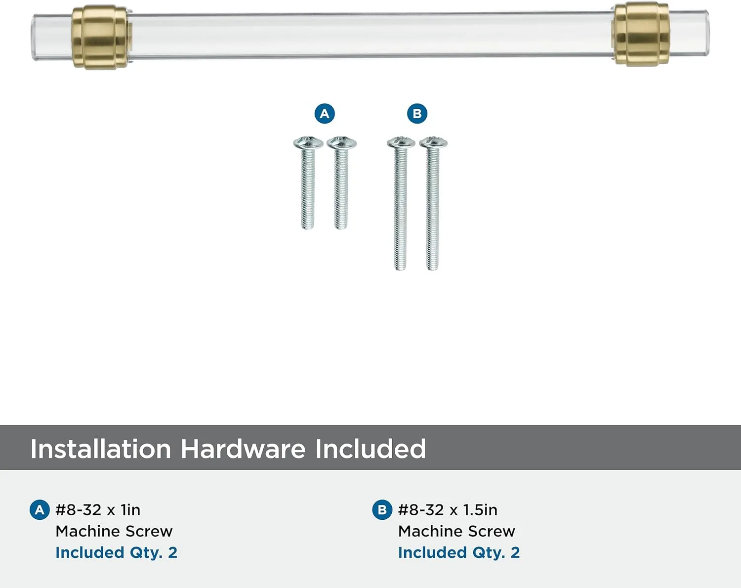 Amerock | Cabinet Pull | Clear/Champagne Bronze | 6-5/16 inch (160 mm) Center to Center | Glacio | 1 Pack | Drawer Pull | Drawer Handle | Cabinet Hardware