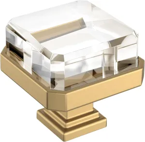 Amerock Glacio 1-3/8 inch (35mm) Length Clear/Champagne Bronze Cabinet Knob, BP36975CCZ