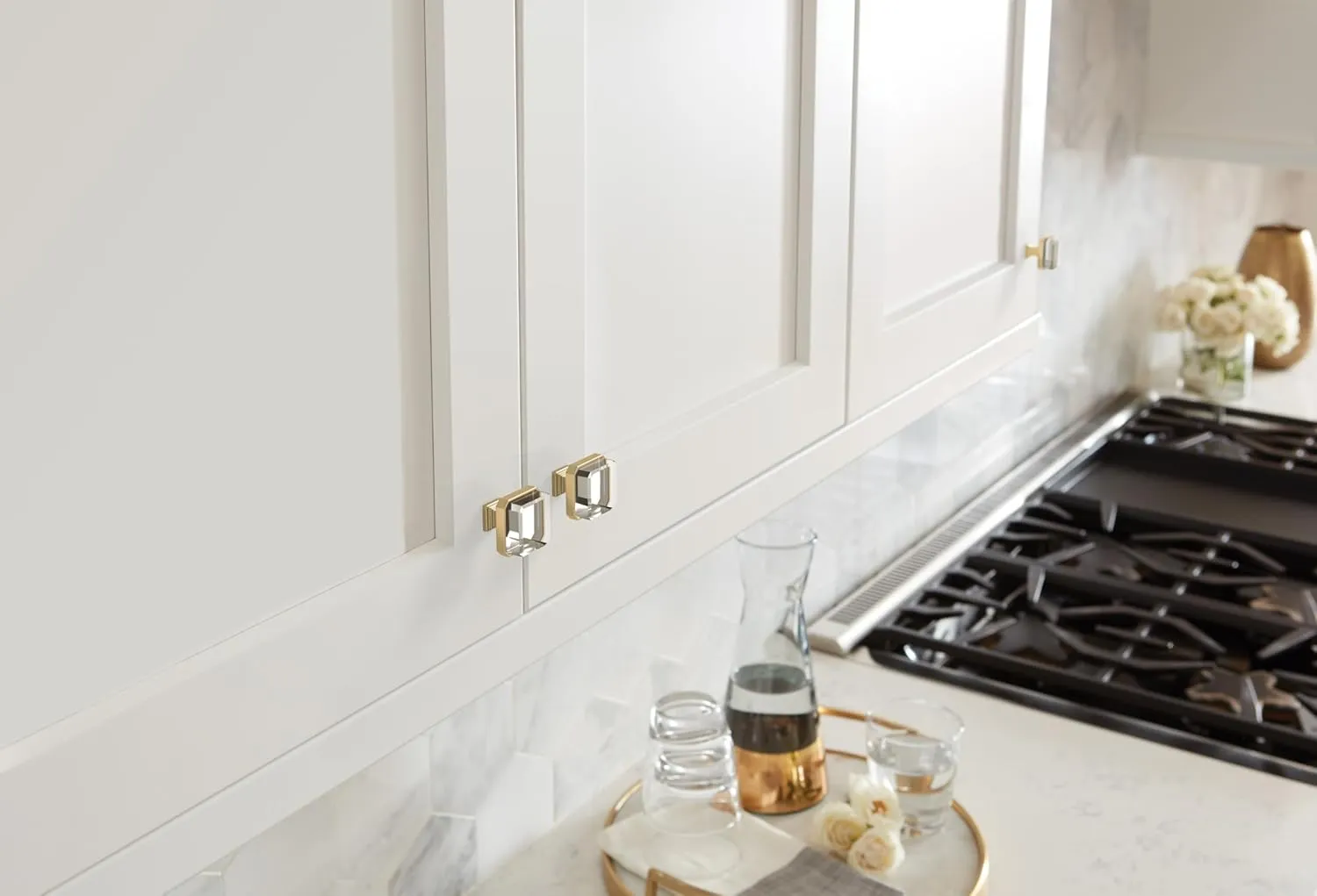 Amerock Glacio 1-3/8 inch (35mm) Length Clear/Champagne Bronze Cabinet Knob, BP36975CCZ