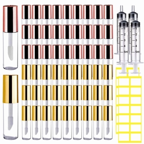 AMORIX 50PCS Mini Rose Gold Lip Gloss Tubes   50PCS Gold Lip Gloss Tubes
