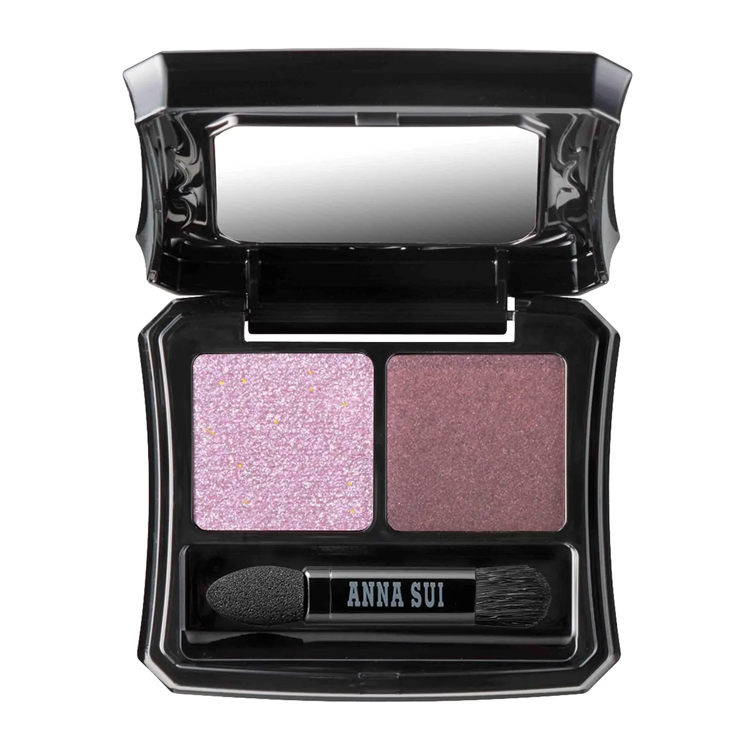 ANNA SUI - Eye Color Compact - Two-Tone Eye Shadow Fillers for Eyeshadow Palette - Pink and Brown Long-Lasting Eye Makeup - 05 Sorbet x Azuki Red Beans - 0.05 oz.