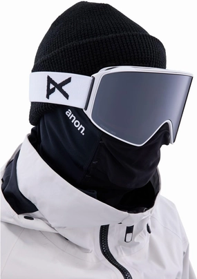 Anon M4 Goggles (Cylindrical)   Bonus Lens   MFI Face Mask, Frame: White, Lens: Perceive Sunny Onyx