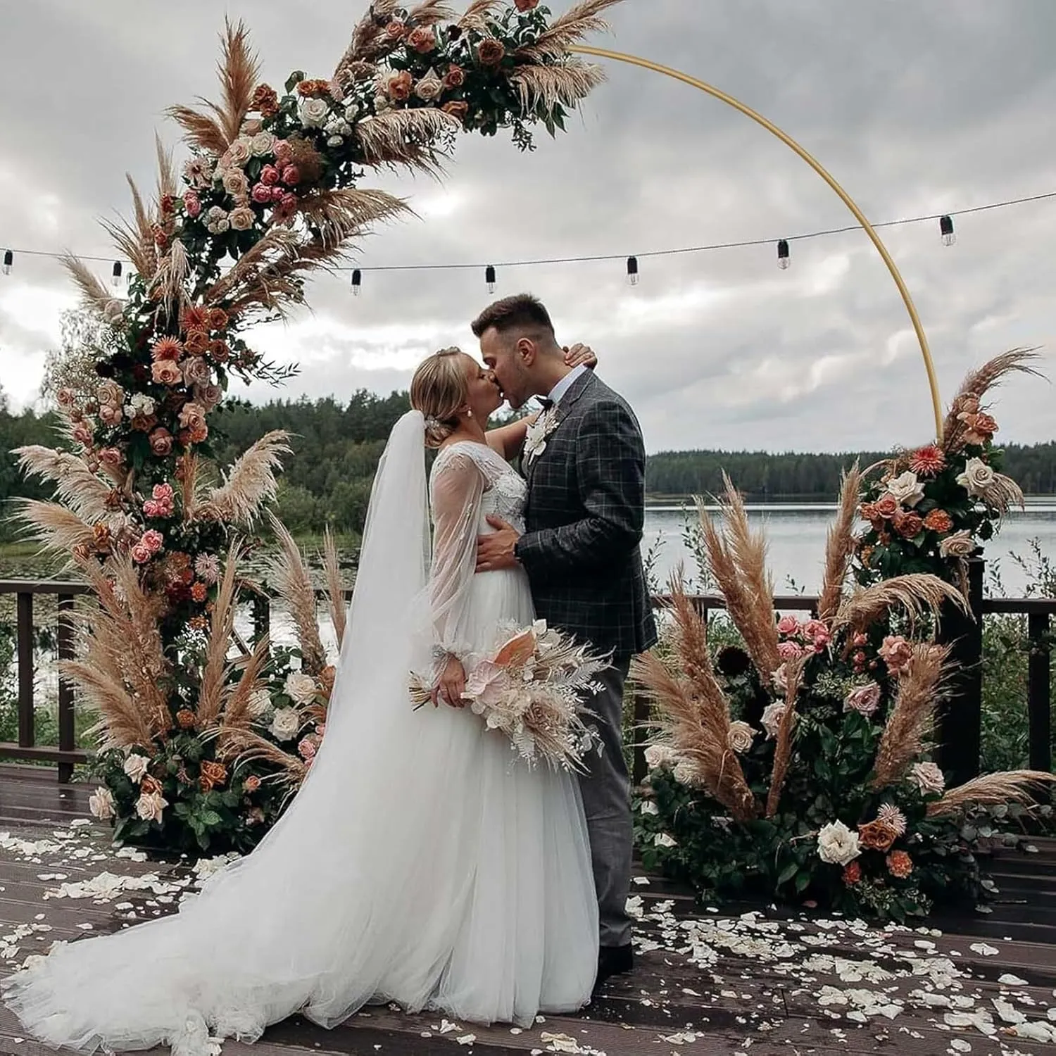 Antizz 6.6FT Round Balloon Arch Stand kit Metal Circle Backdrop Stand Frame Wedding Arches with Storage Bag for Gender Reveal Baby Shower Ceremony Birthday Party Decorations