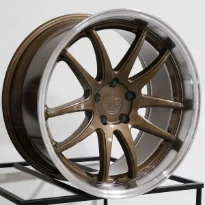 Aodhan DS-02 Custom Wheel - 18x9.5, 22 Offset, 5x114.3 Bolt Pattern, 73.1mm Hub - Bronze with Machined Lip Rim , Gold, Bronze, Copper