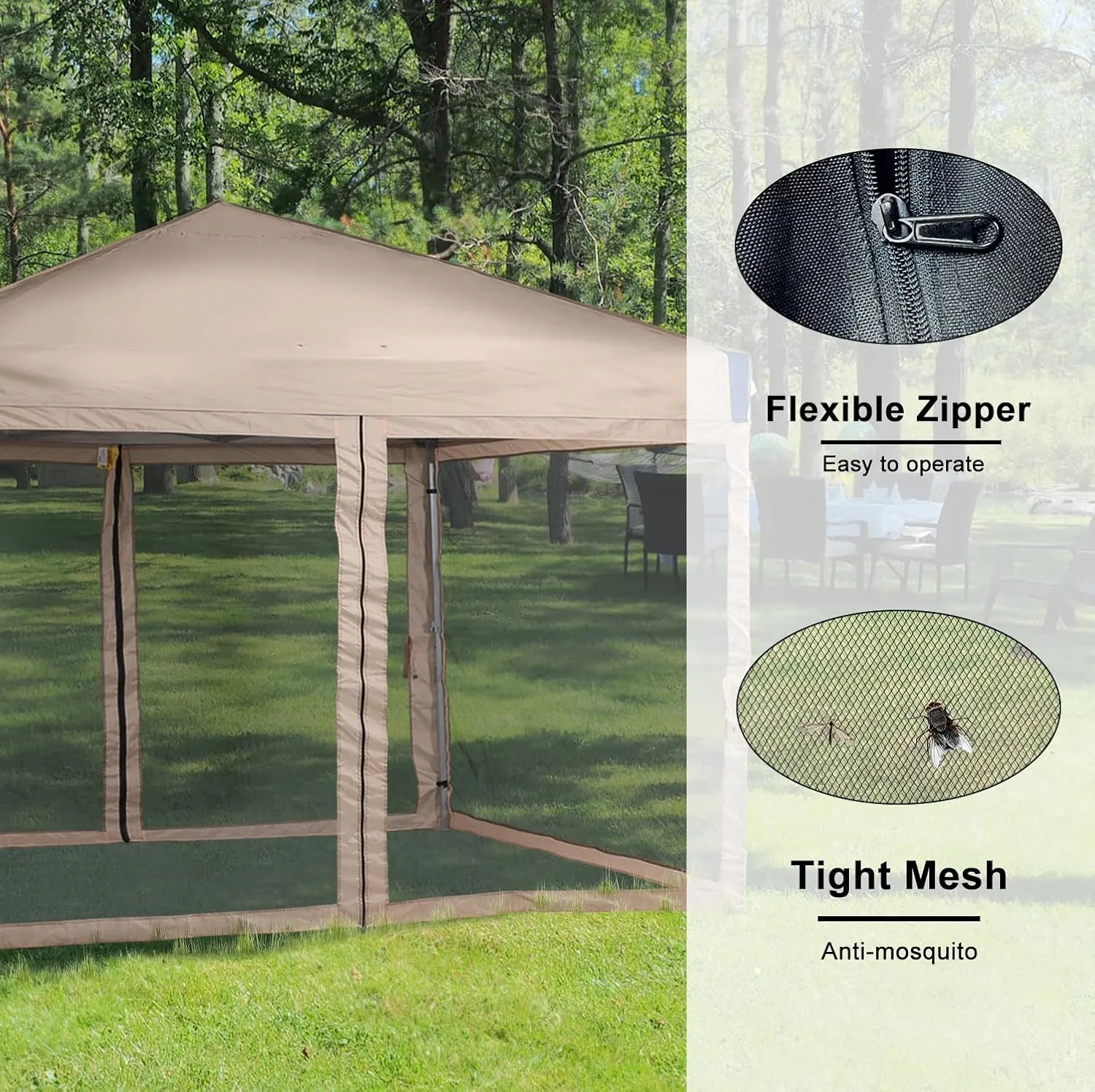 Aoodor 12x12 FT Pop-Up Canopy Tent with Roller Bag - Portable Instant Shade, Sturdy Iron Frame, Water-Resistant 210D Oxford Fabric, UV Protection, Easy Assembly for Camping and Outdoor Events