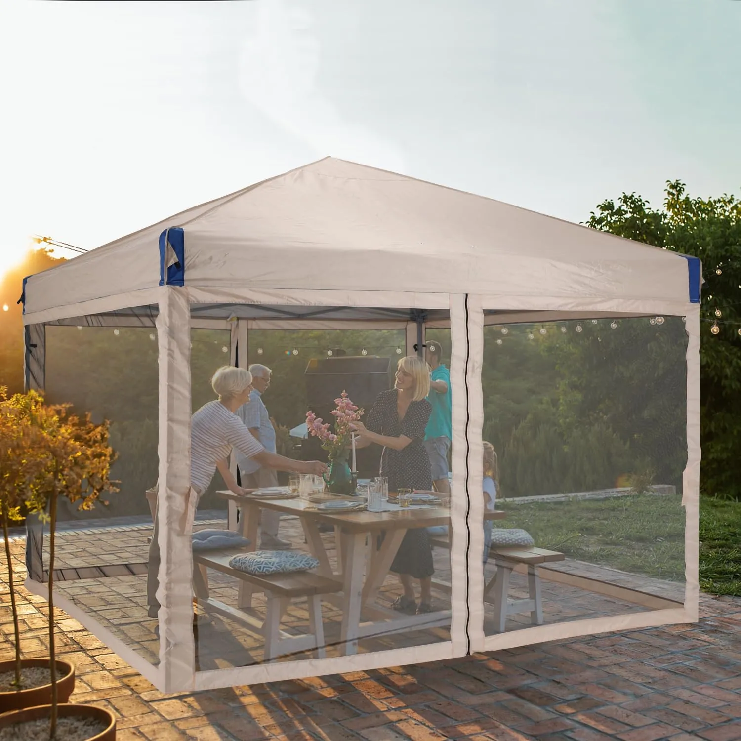 Aoodor 12x12 FT Pop-Up Canopy Tent with Roller Bag - Portable Instant Shade, Sturdy Iron Frame, Water-Resistant 210D Oxford Fabric, UV Protection, Easy Assembly for Camping and Outdoor Events
