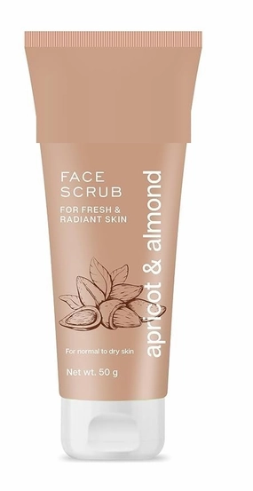 Apricot & Almond Scrub Face Scrub with Almond,Apricot & Wheatgerm Oil | For Normal to Dry Skin | Gently Remove dead Skin | Reduces Pigmentation (50G)