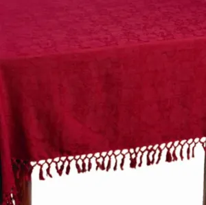 April Cornell 80-Inch Round Tablecloth, Peony Jacquard, Burgundy