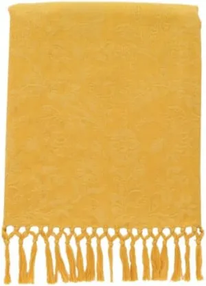 April Cornell Field Flower 60-by-90-Inch Tablecloth, Song Jacquard Gold