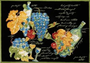 April Cornell Field Flower Placemat, Set of 4, Wine Country Black
