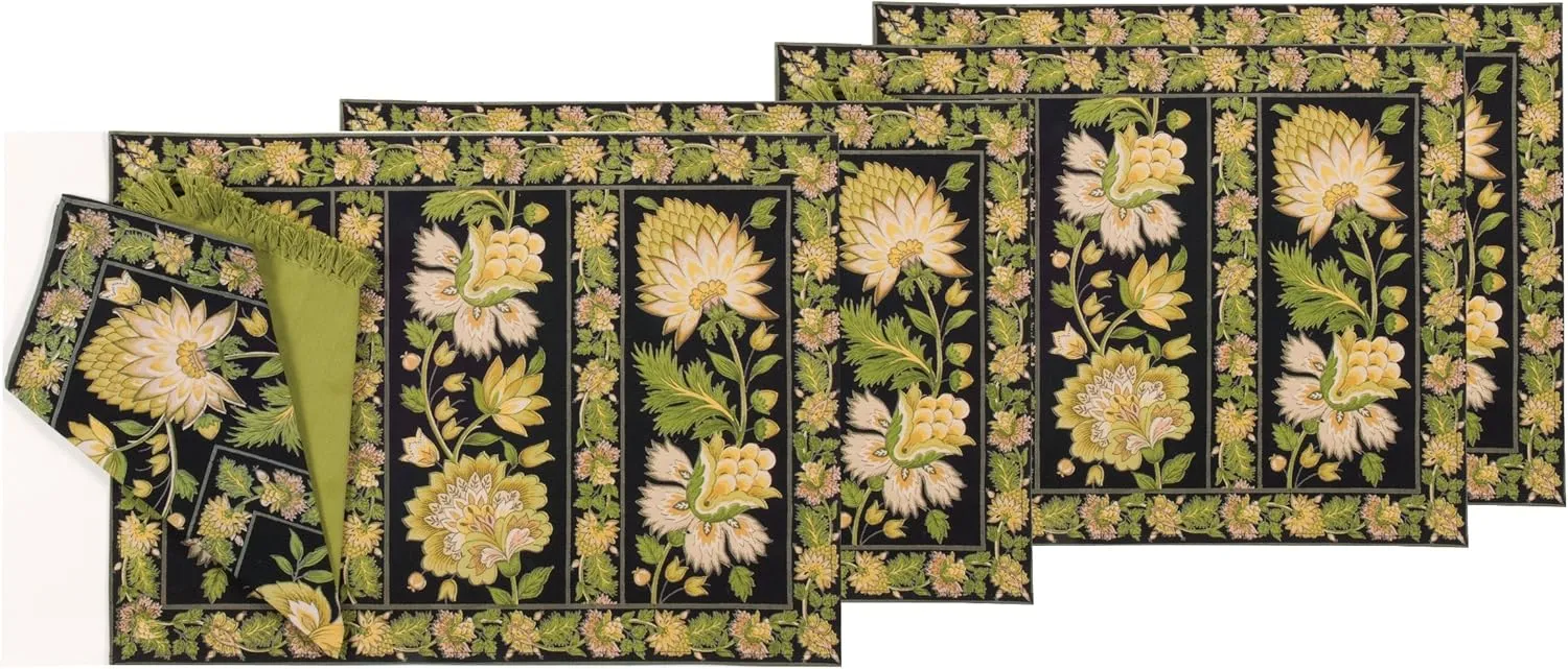 April Cornell Placemats, Madeline Black, Set of 4