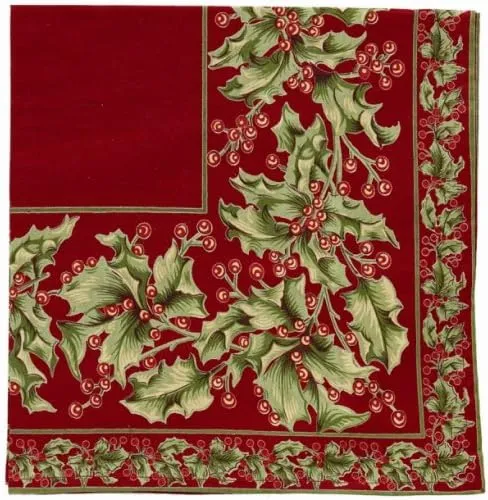 April Cornell Set of Four 24-Inch Napkin, Holly Red