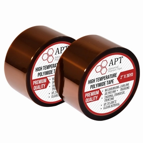 APT, 1 mil Thick Polyimide Adhesive Tape, HighTemperature and Heat Tape, for Masking, Soldering, Electrical, 3D Printer Application. (2" x 36 yds, 2 Rolls)
