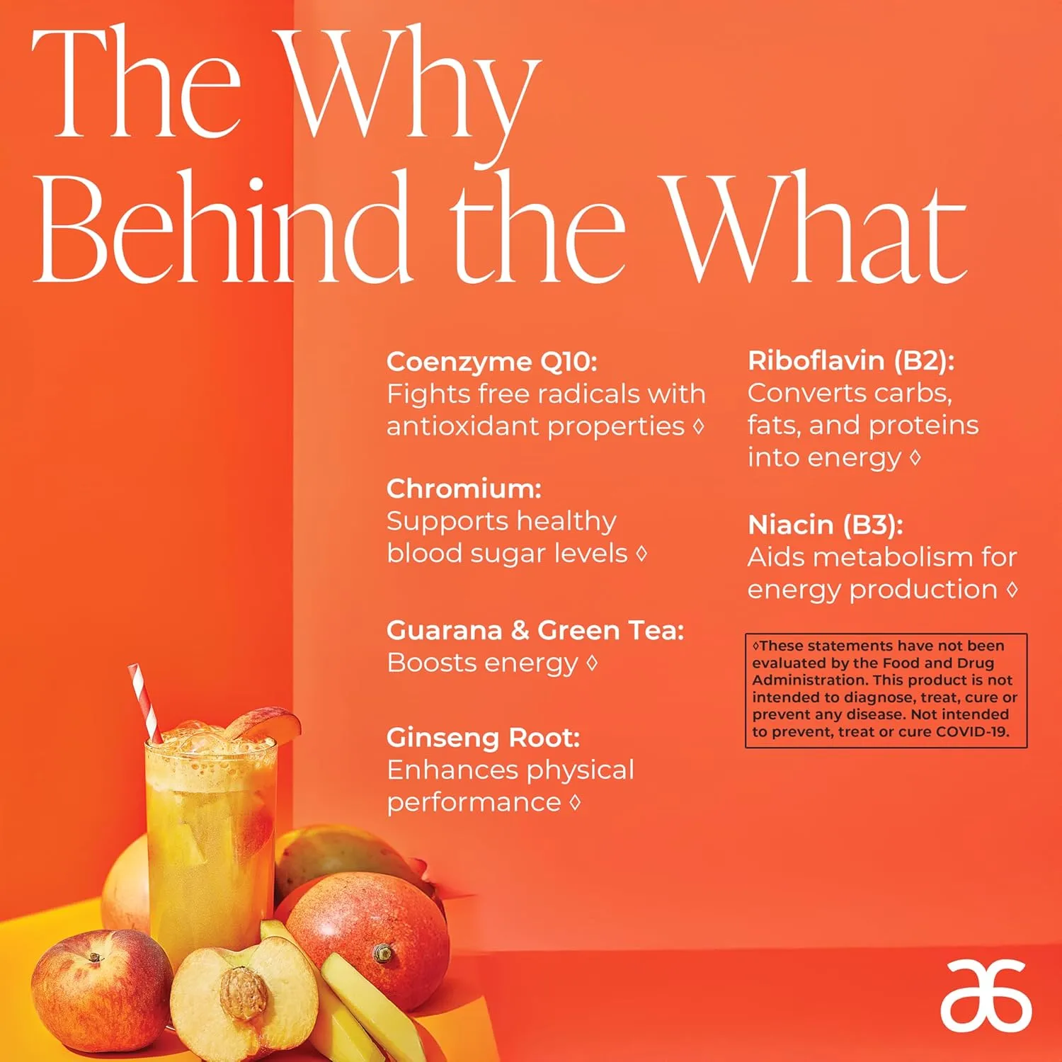 Arbonne Ginseng Energy Supplements - Peach Mango Flavor Fizz Sticks, Energy Boost with Caffeine Powder from Guarana and Green Tea, Delicious Alternative to Caffeine Pills