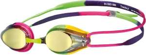 ARENA Tracks Unisex Junior Youth Essential Racing Swim Goggles Kids Swimmers Young Racers 6-12 Anti-Fog Coated Mirror Lens, Violet/Fuchsia/Green
