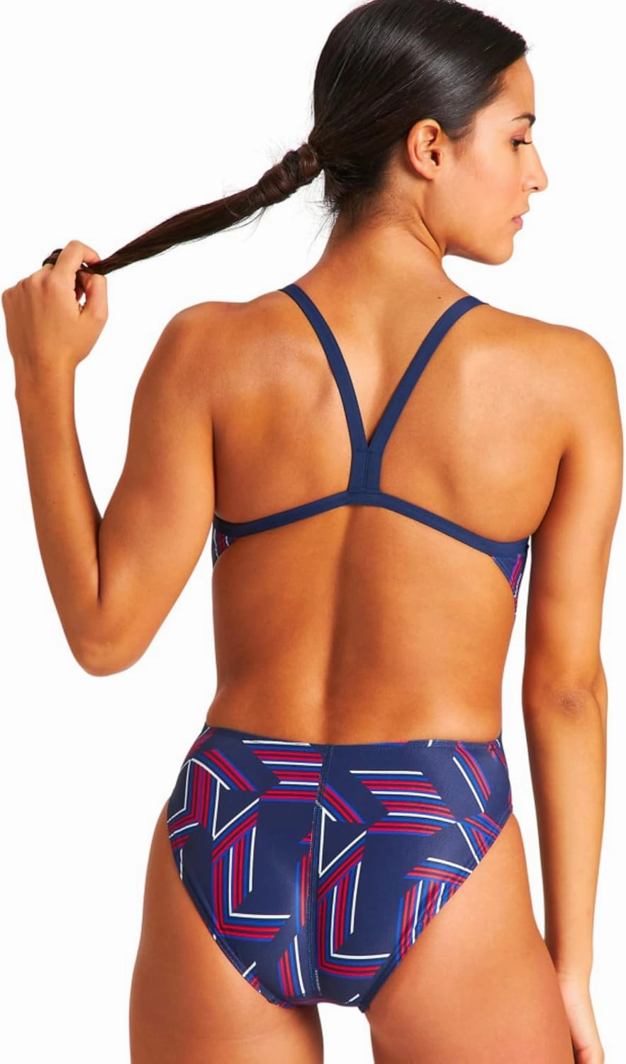 Arena Puzzled Print Women's Challenge Back One Piece Swimsuit for Competitive or Casual Swim, Ladies Bathing Suit