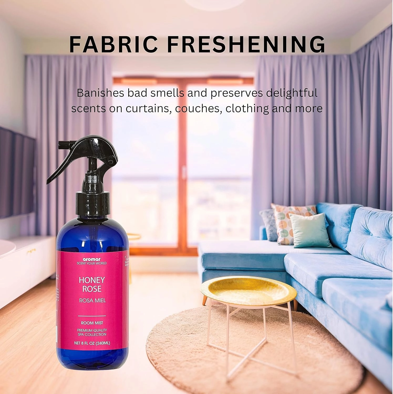 Aromar Essential Room Mist and Fabric Spray with Natural Freshener Aromatherapy for a Fresh and Rejuvenated Home 8 oz Eucalyptus