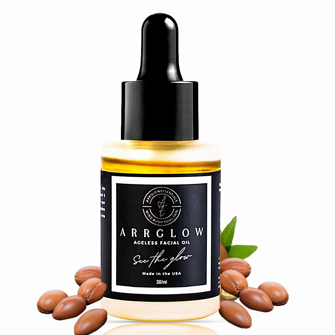 Arrglow Anti Aging Face Oil with Jojoba, Argan & Rosehip Oil for Face - Ageless Glow Oil Helps in Reducing Fine Lines, Wrinkles Dryness & Brightens - Anti Aging oil for Face Made in USA (30ml)