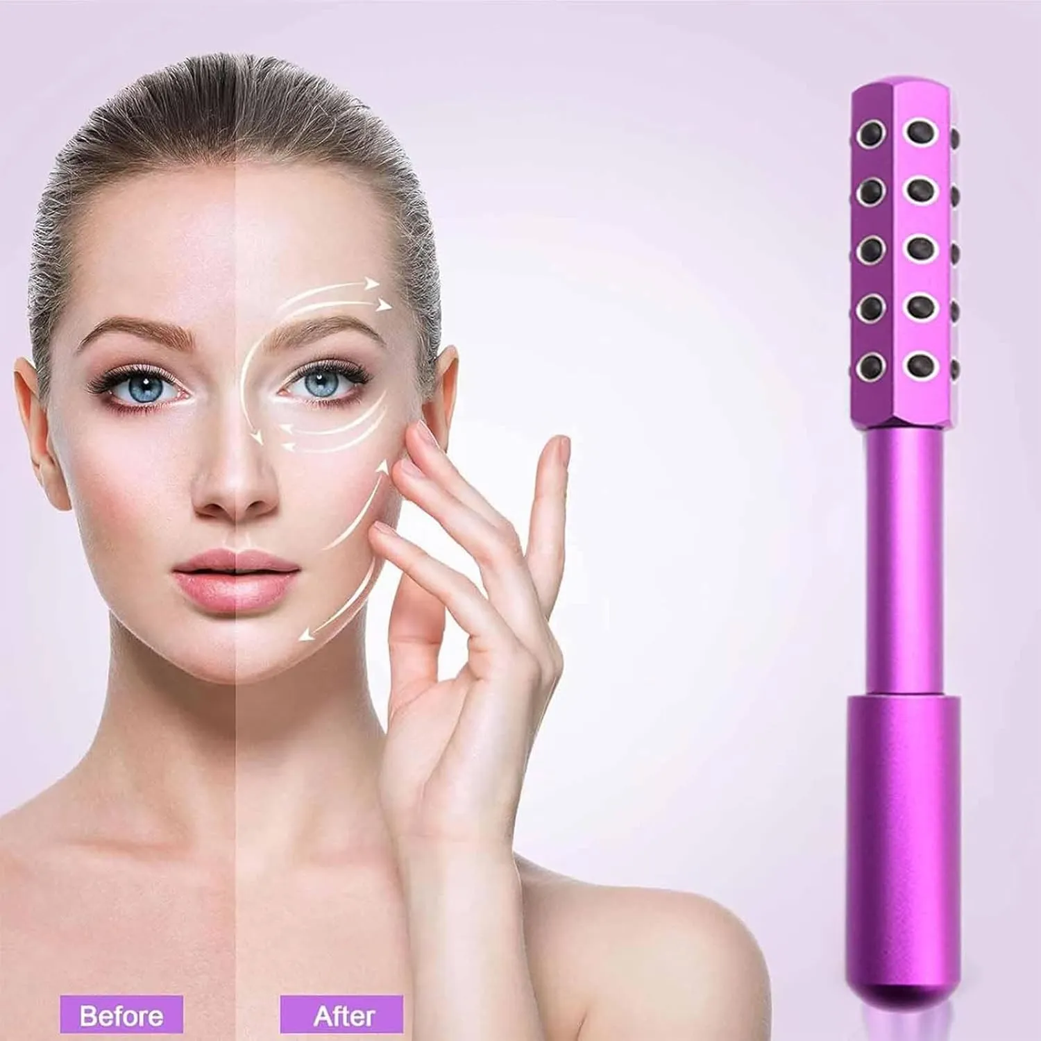 Arrily Face Roller, Facelift Pro Face Rollers, Elarique Glow Sculpting - Beauty Roller, Uplift Facial Massaging Beauty Tool, with Cooling & Sculpting, for Skincare (Purple)