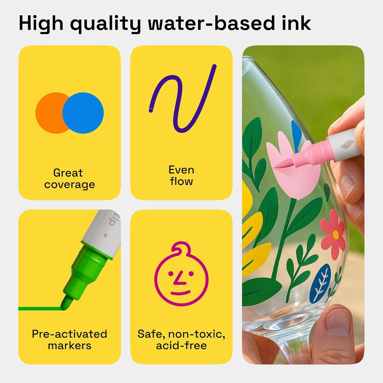 ARTISTRO Dual Tip Acrylic Paint Markers - Easy for All Ages & Levels Acrylic Paint Pens for Fabric, Rocks, Paper, Wood, Canvas, Glass, DIY (Dual Tip Brush   Fine, 60)